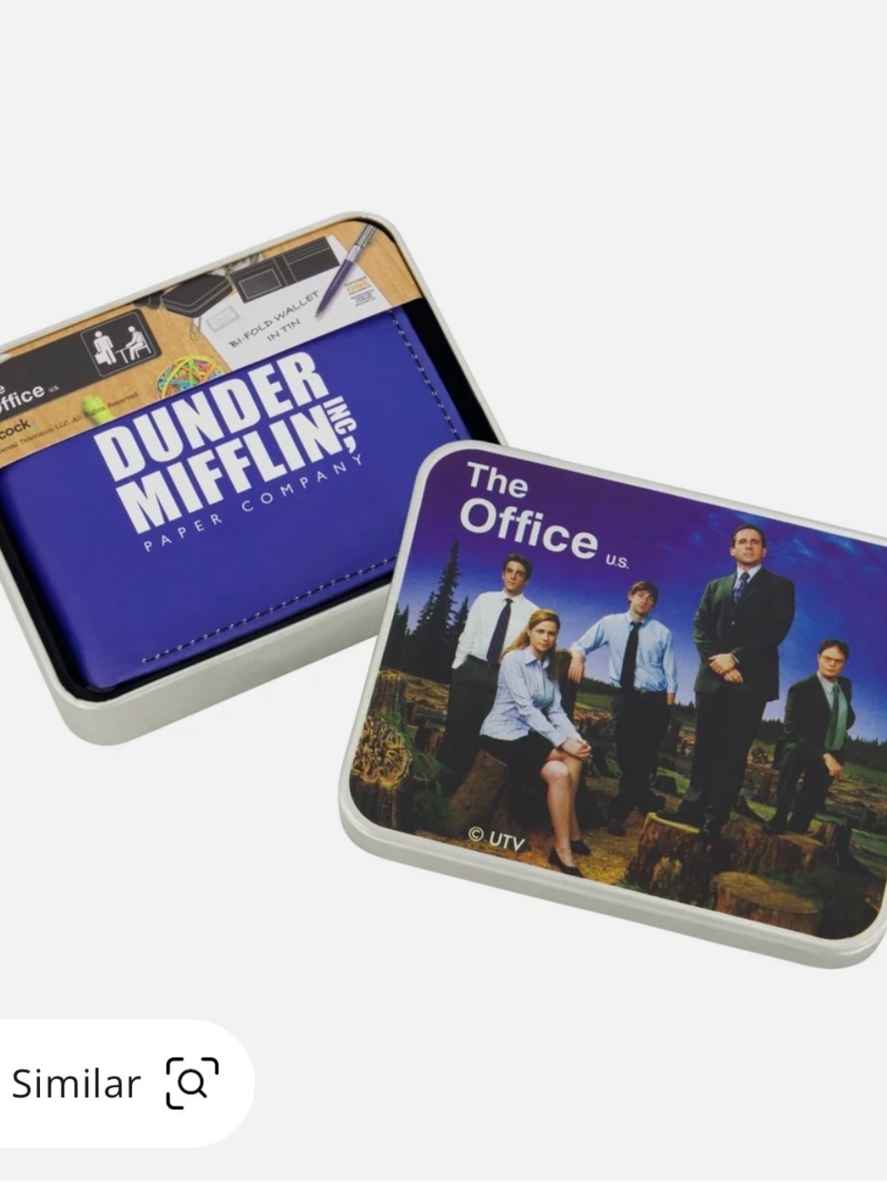 Concept One The Office Dunder Mifflin Bifold Wallet Tin Blue New - Picture 5 of 10